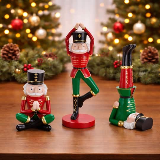 Melrose Yoga Nutcracker Soldier Figurines Set